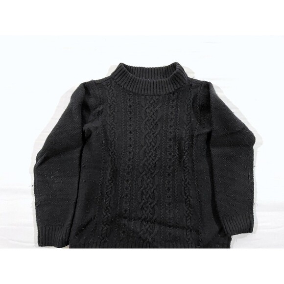Pendleton Turtleneck Black Cable Knit Lambs Wool Nylon Pullover Sweater Sz S - Picture 2 of 8